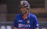 Shubman Gill in first ODI against West Indies