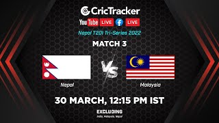Nepal Tri Series LIVE: Match 3 Nepal vs Malaysia Live Stream | Live Cricket Streaming