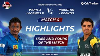 Friendship Cup, UAE 2022: Match 4, World Legends 11 vs Pakistan Legends | Fours & Sixes