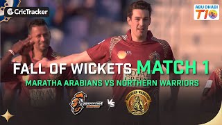 Maratha Arabians vs Northern Warriors Fall of Wickets | Match 1 | Abu Dhabi T10 Season 3