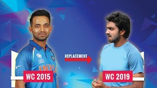 Indian players in 2015 CWC and their replacement in CWC 2019