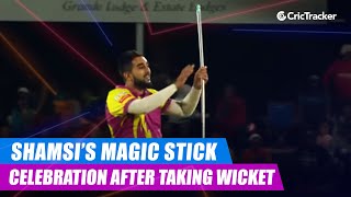 MSL 2019: Tabraiz Shamsi brings out his magic stick celebration after taking a wicket