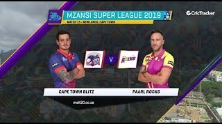 Highlights | Cape Town Blitz vs Paarl Rocks | Match 15 | MSL 2019