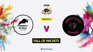 Vanuatu Blast T10 League |Match 1| Fall of wickets | MT bulls vs Mighty Efate Panthers |