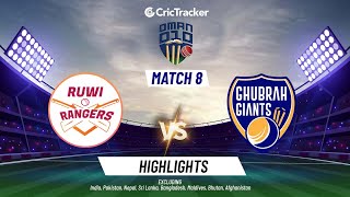 Oman D10 Cup 2022, Match 8 - Ruwi Rangers vs Ghubrah Giants | Full Highlights