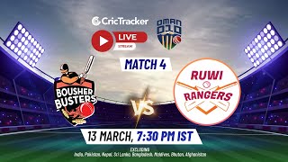 Oman D10 LIVE: Match 4 - Bousher Busters vs Ruwi Rangers Live Stream | Live Cricket Streaming